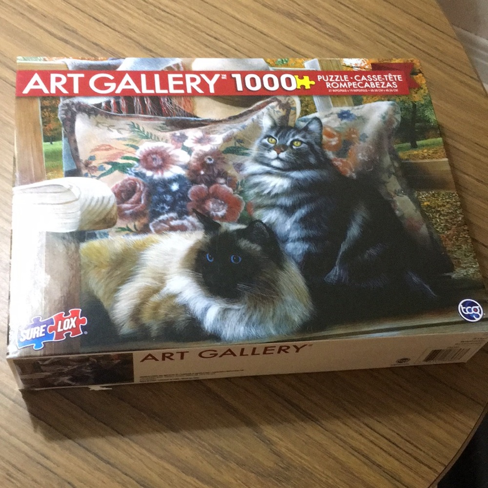 Cats on a cushion - Art Gallery PUZZLE - 1000 pieces